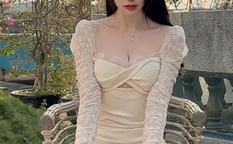微密圈 – 一条枣红裙配黑丝，这才是真正的万圣节装扮！原图就在这里，徐莉芝Booty太会玩了！